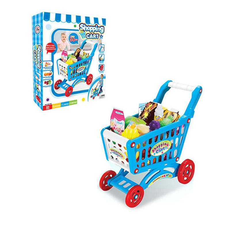 Carrito de Compra Supermercado Para Niños 56 Piezas Colores-3