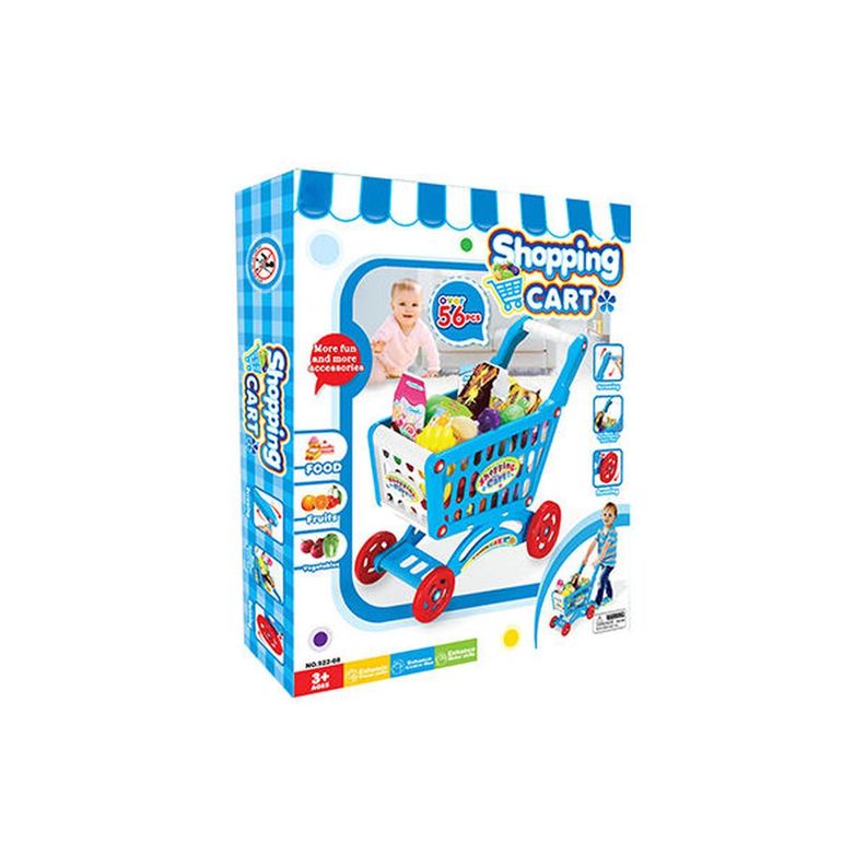 Carrito de Compra Supermercado Para Niños 56 Piezas Colores-4