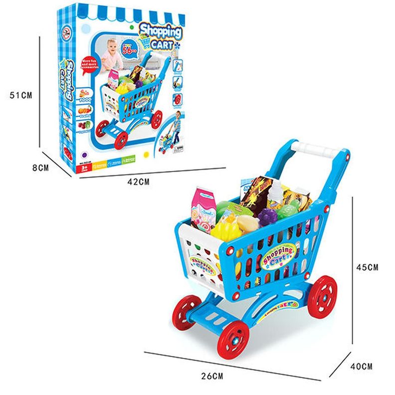 Carrito de Compra Supermercado Para Niños 56 Piezas Colores-5