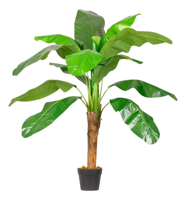 Planta Artificial Banano 120 Cm Luxury 12 Hjs / Arbusto Real-0