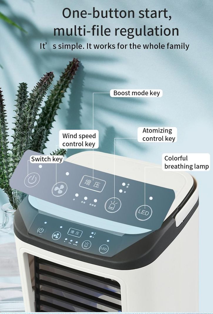 Climatizador Aire Portátil 3 En 1 Usb | Ventilador Y Hielo-2
