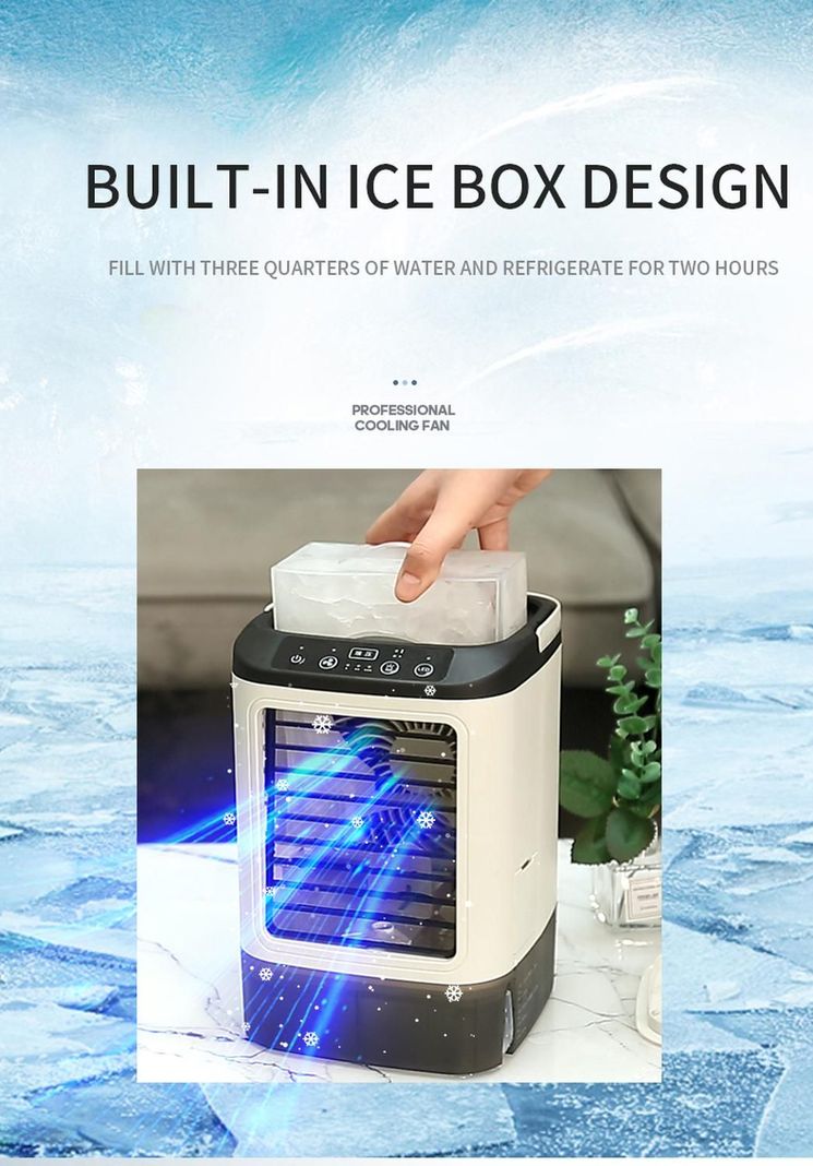 Climatizador Aire Portátil 3 En 1 Usb | Ventilador Y Hielo-7