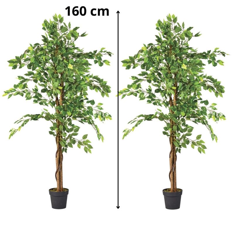 2 X 1 Plantas Artificiales Premium Ficus 160 Cm-2
