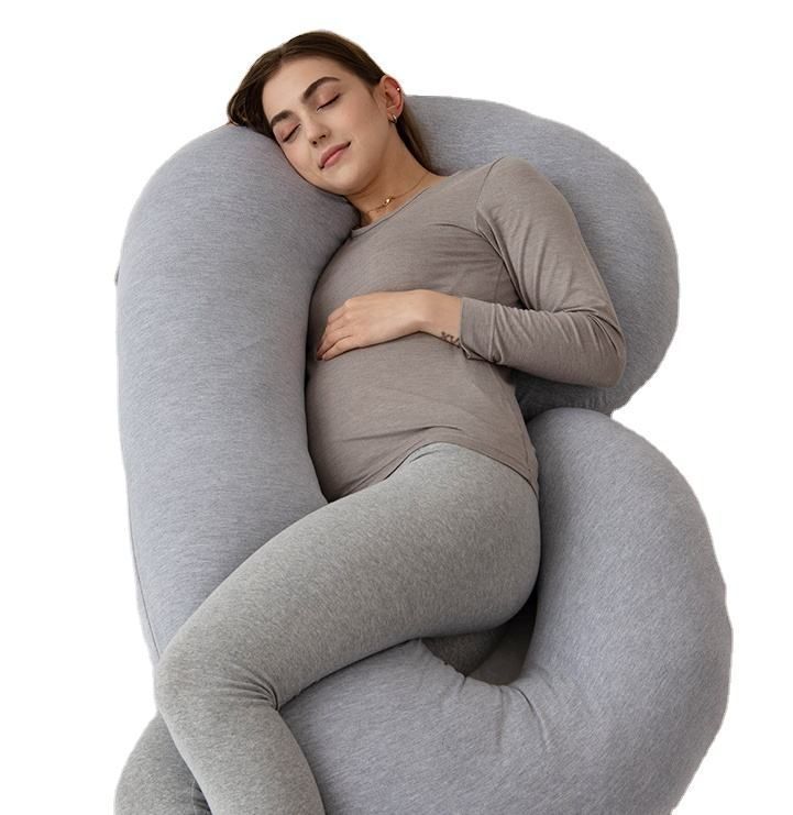 Cojin Almohada Maternal Gris Pre y Post Natal Funda Extra Suave-0