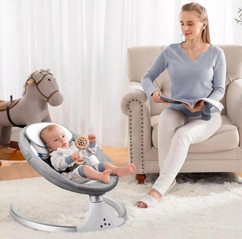 Cuna Bebe Mecedor Eléctrico 3 En 1 Música Silla Mecedora-1