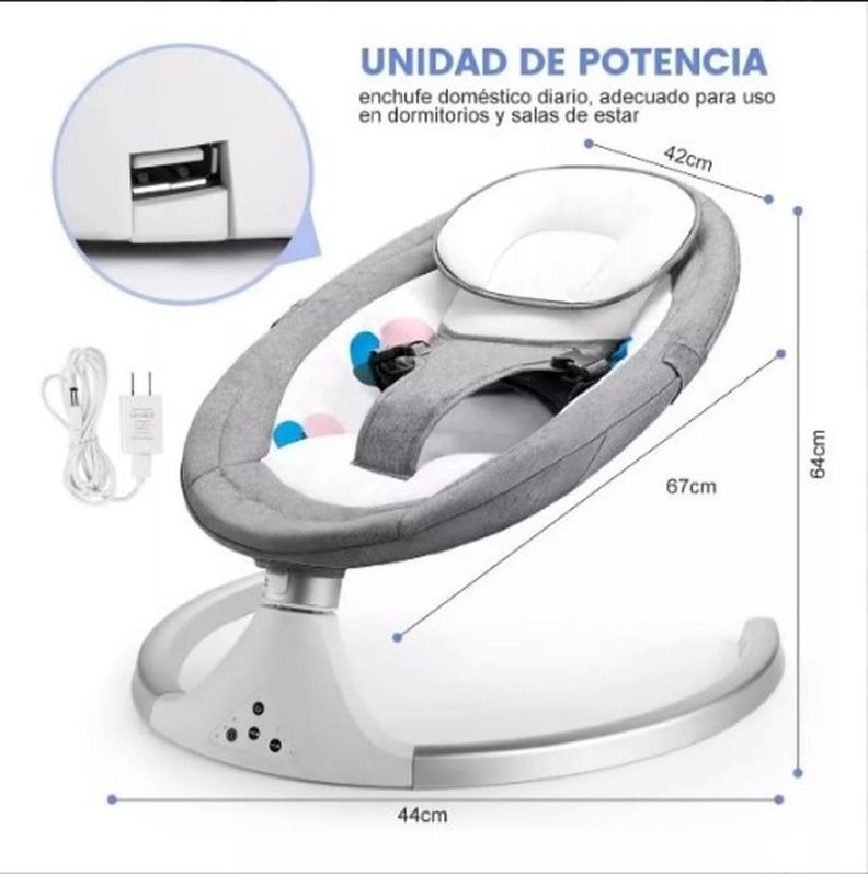 Cuna Bebe Mecedor Eléctrico 3 En 1 Música Silla Mecedora-6