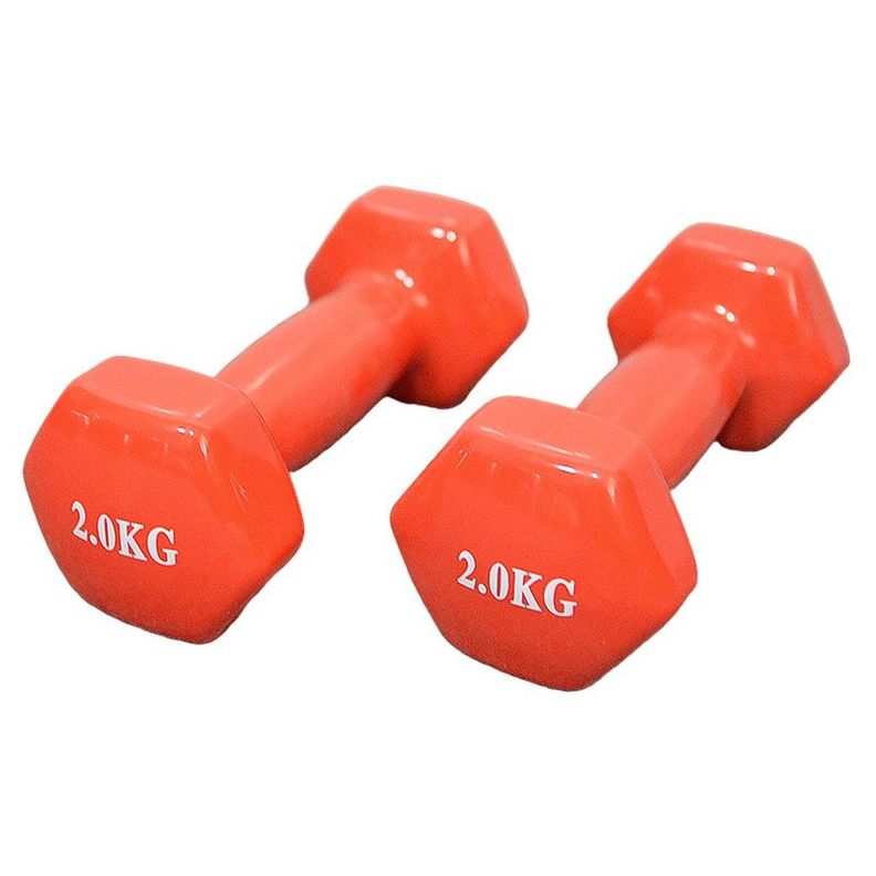 Pack 2 Mancuernas De 2kg C/u Antideslizantes Fitnes y Yoga