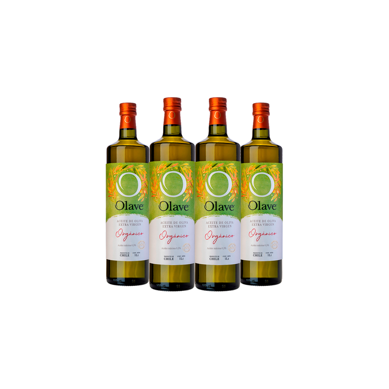 Aceite de Oliva Extra Virgen Olave Organico 4x1000ml Verde Olivo