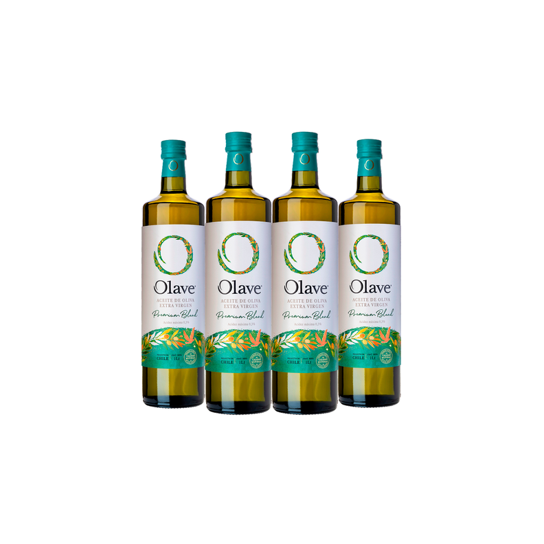 Aceite Oliva Extra Virgen Olave Premium 4 x 1000 ml Verde Olivo