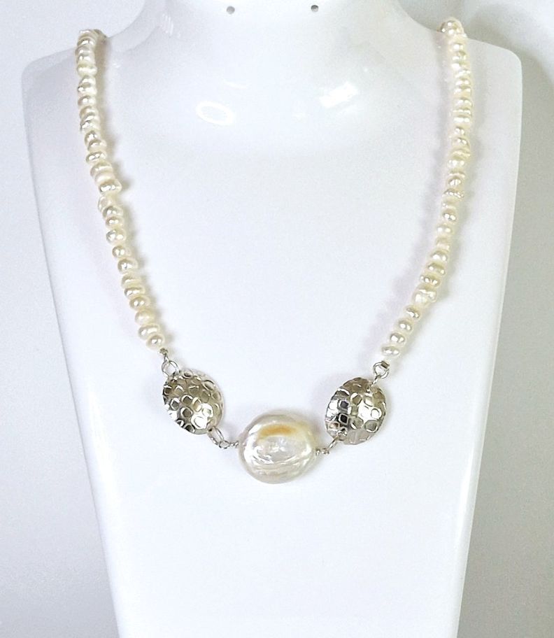 Collar Perla Ostra Natural Plata 925-1
