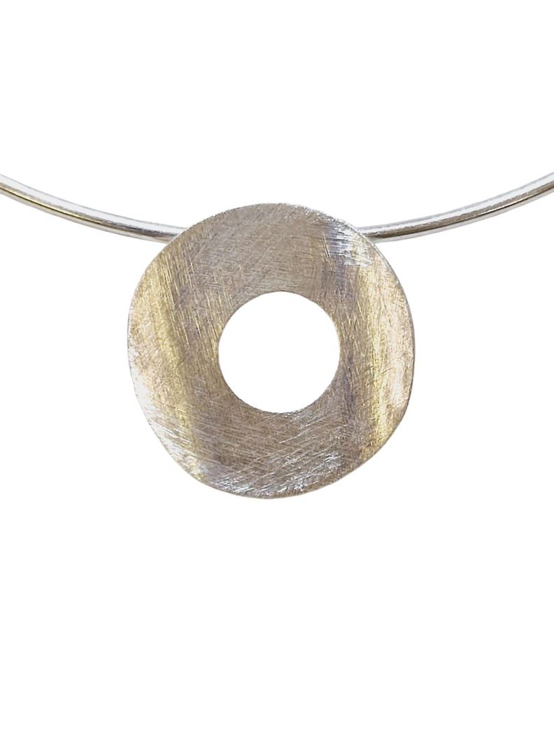 Gargantilla Arandela Matizada Original Plata 925-0