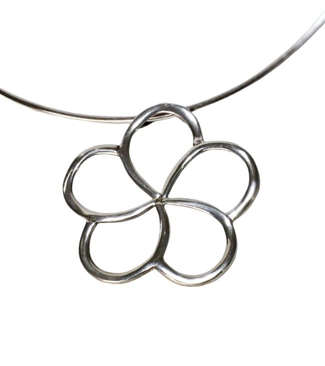 Collar Gargantilla Cinco Pétalos Original Plata 925-0