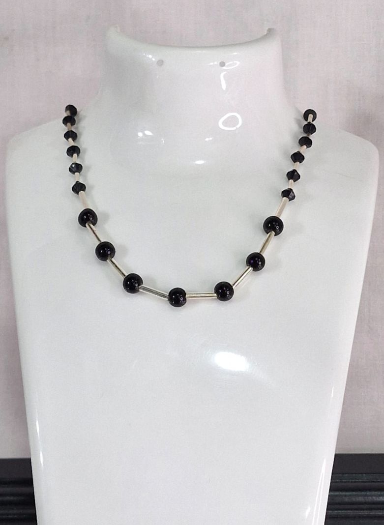 Gargantilla Choker Perla Onix Plata 925-1