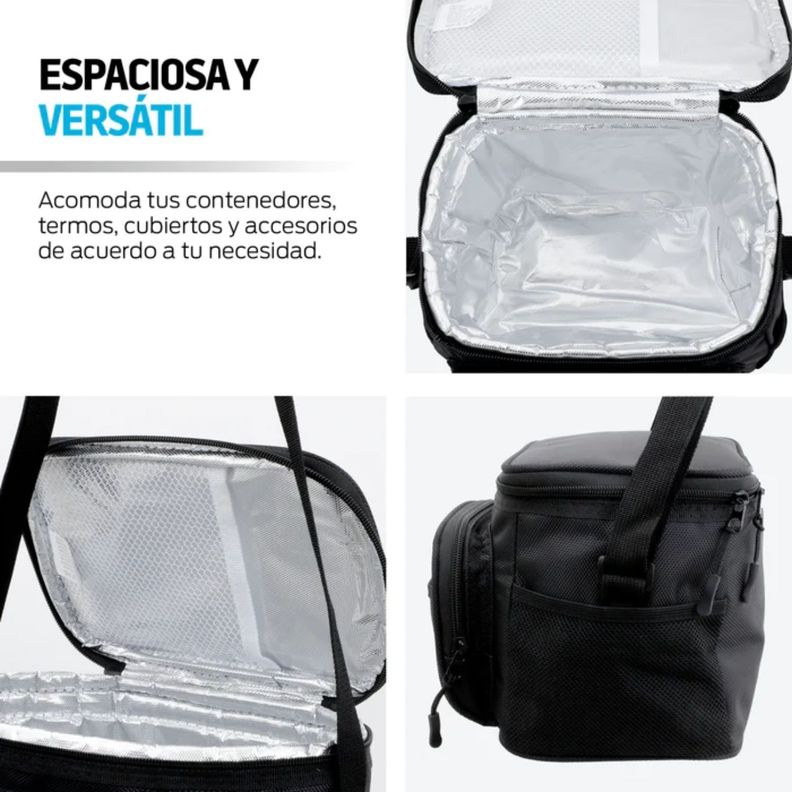 Lonchera Termica Negra Bolso Almuerzo 23.5x20x18.1-3