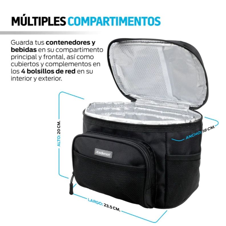 Lonchera Termica Negra Bolso Almuerzo 23.5x20x18.1-4