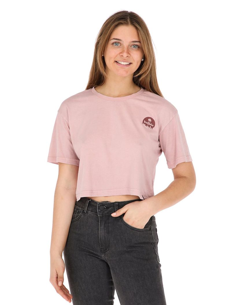 Polera Manga Corta Rosado Mujer-0