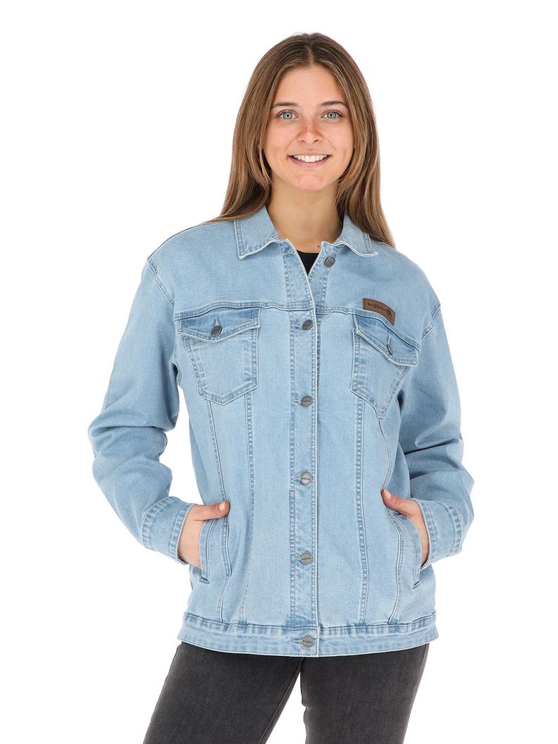 Chaqueta Plomo Celeste Mujer-0