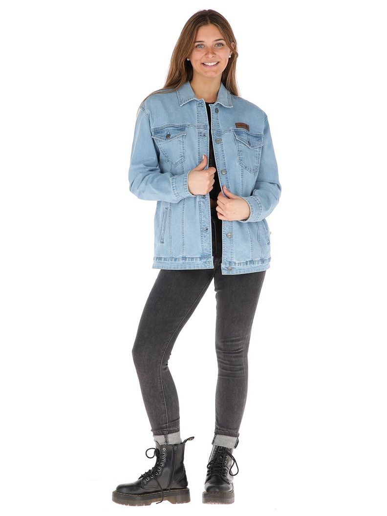 Chaqueta Plomo Celeste Mujer-1