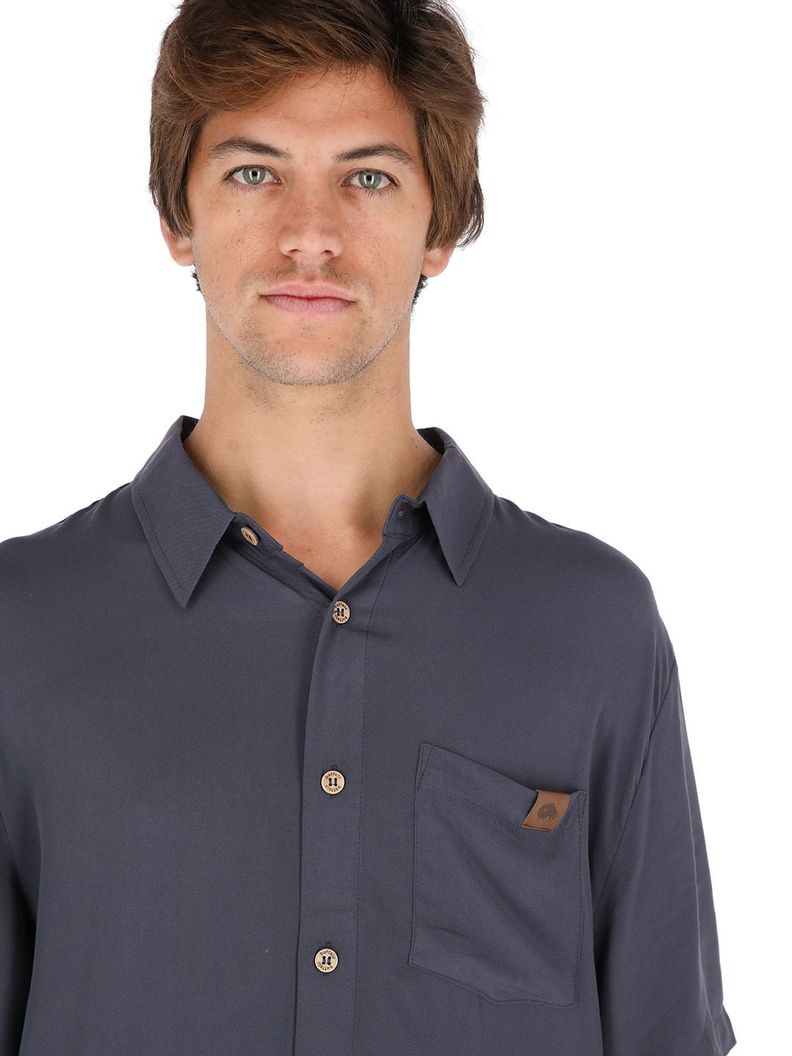 Guayabera Peteroa Gris Oscuro Hombre-3
