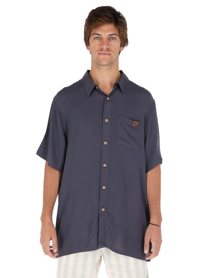 Guayabera Peteroa Gris Oscuro Hombre-0