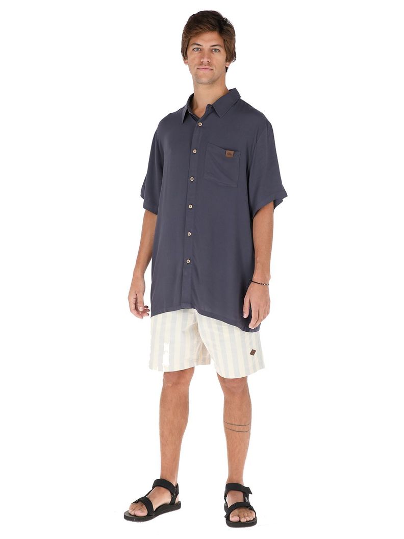 Guayabera Peteroa Gris Oscuro Hombre-1