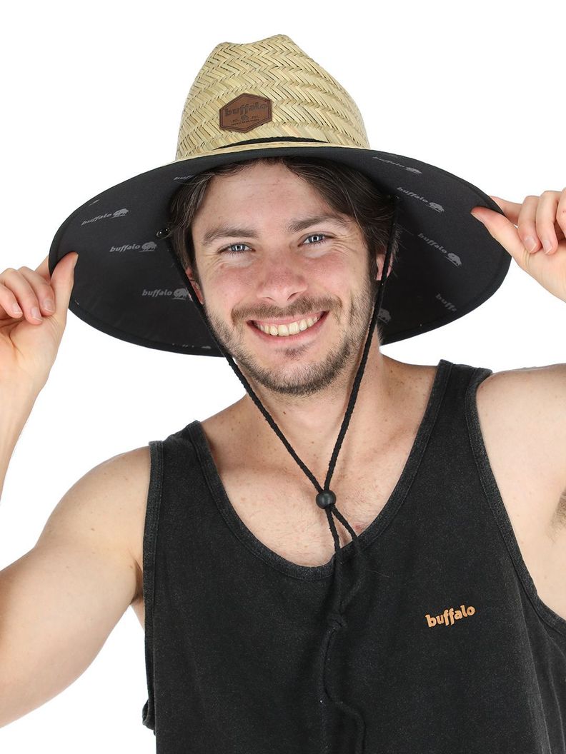 Sombrero De Paja Caucha Crudo Hombre-0