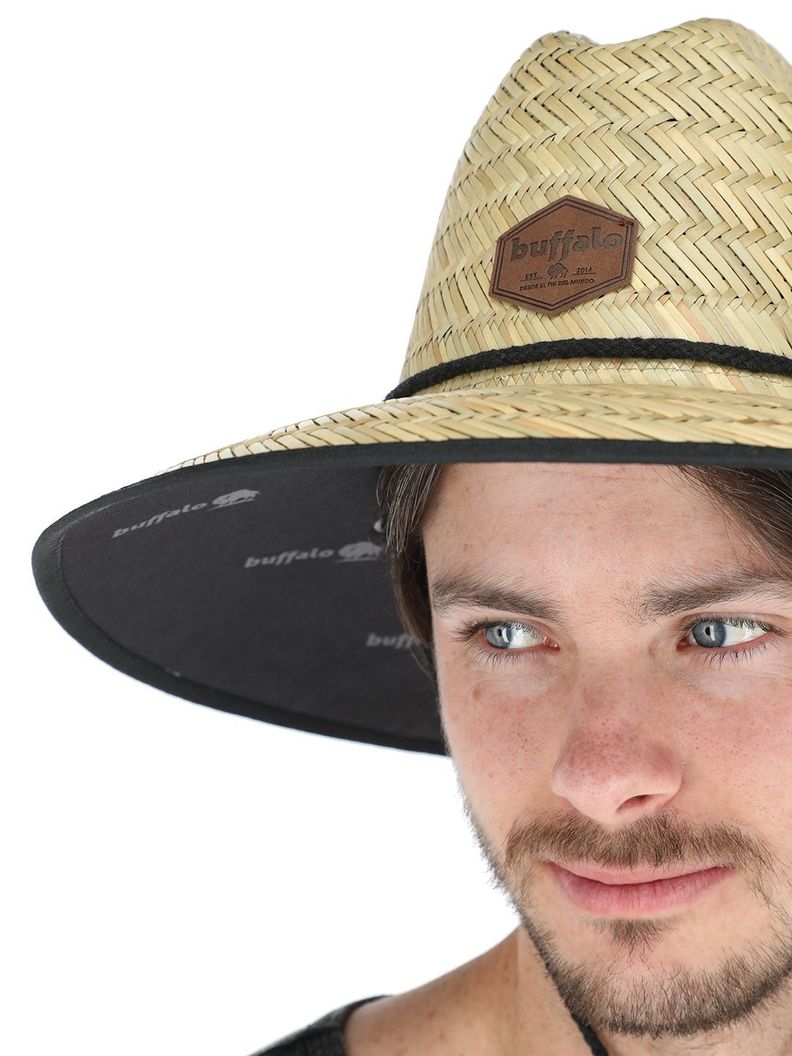 Sombrero De Paja Caucha Crudo Hombre-3