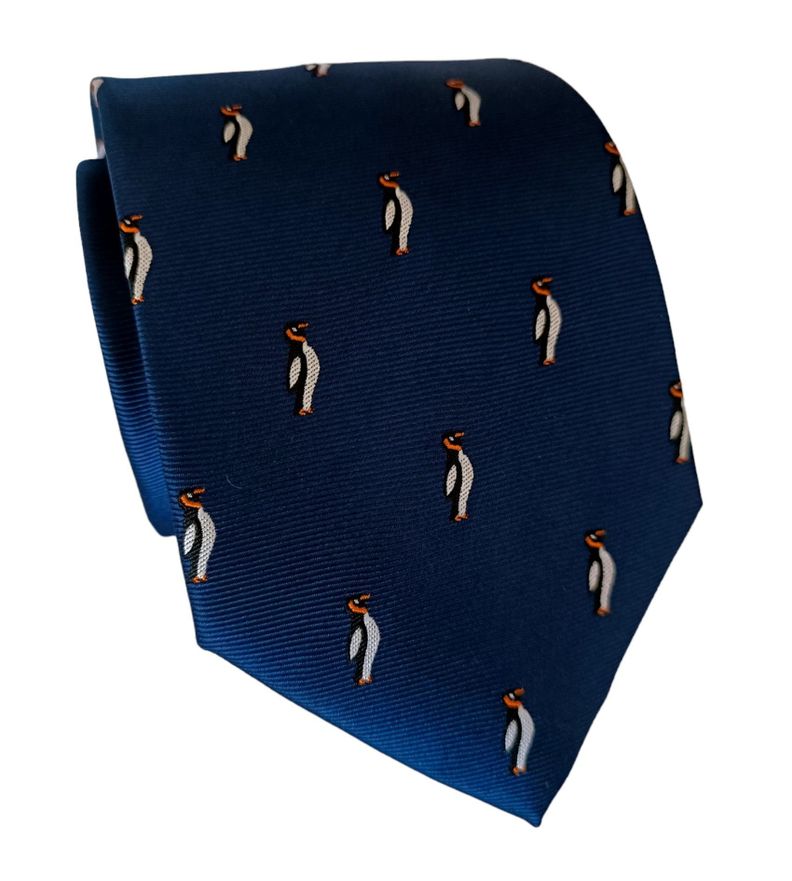 Corbata azul marino hombre Pinguinos-0