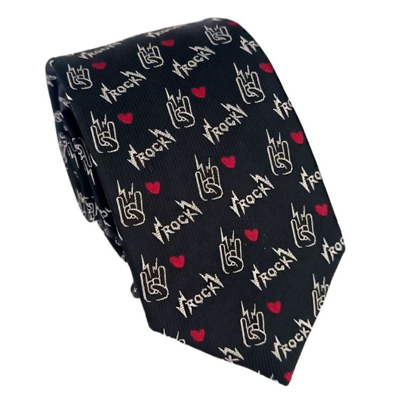 Corbata negra diseño Rock-0