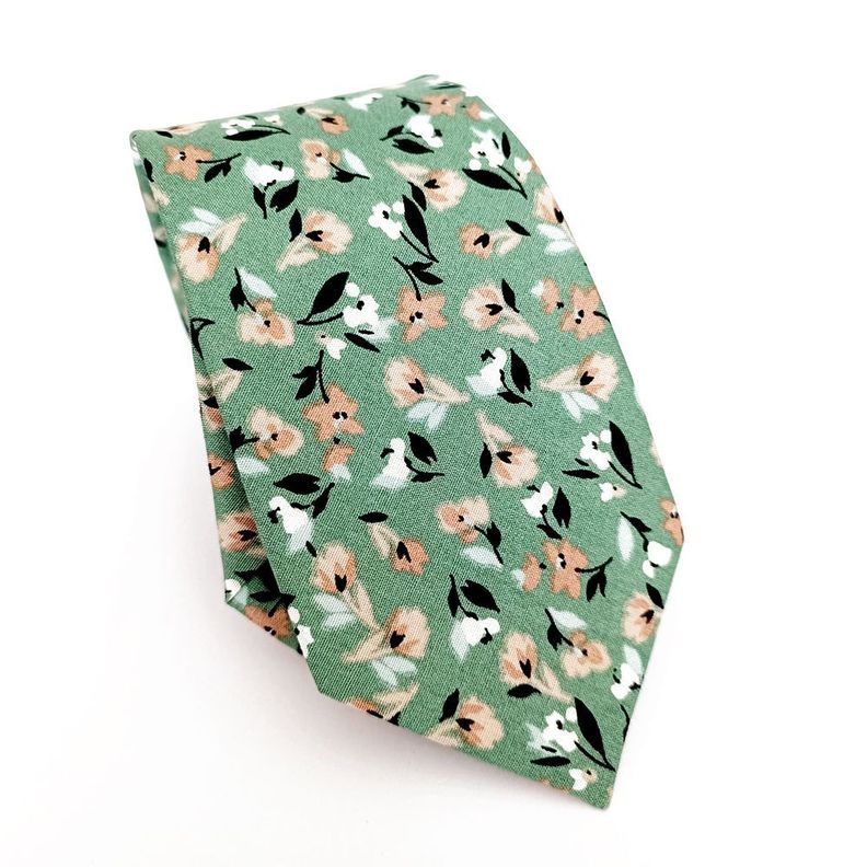 Corbata algodon flores Mintflowers-0
