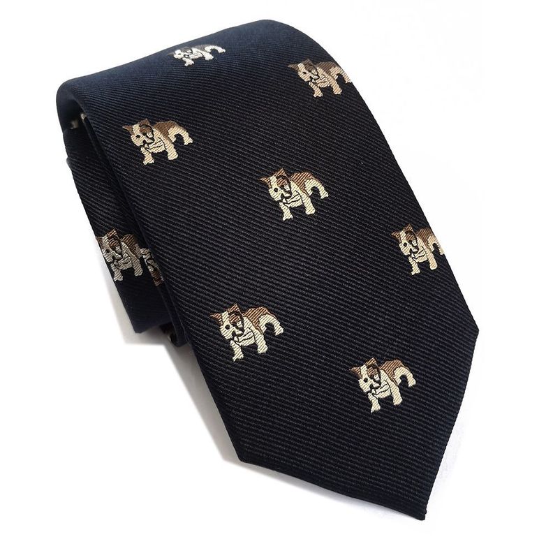 Corbata seda hombre diseño Bulldog-1