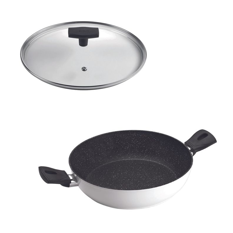 SET Wok 2 Asas 24cm Antiadherente  con Tapa Daily-0