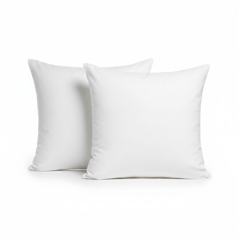 Set 2 Almohadas 350 Gr Microfibra Tela 300 Hilos Algodon Egipcio 45x45 cm Blanco