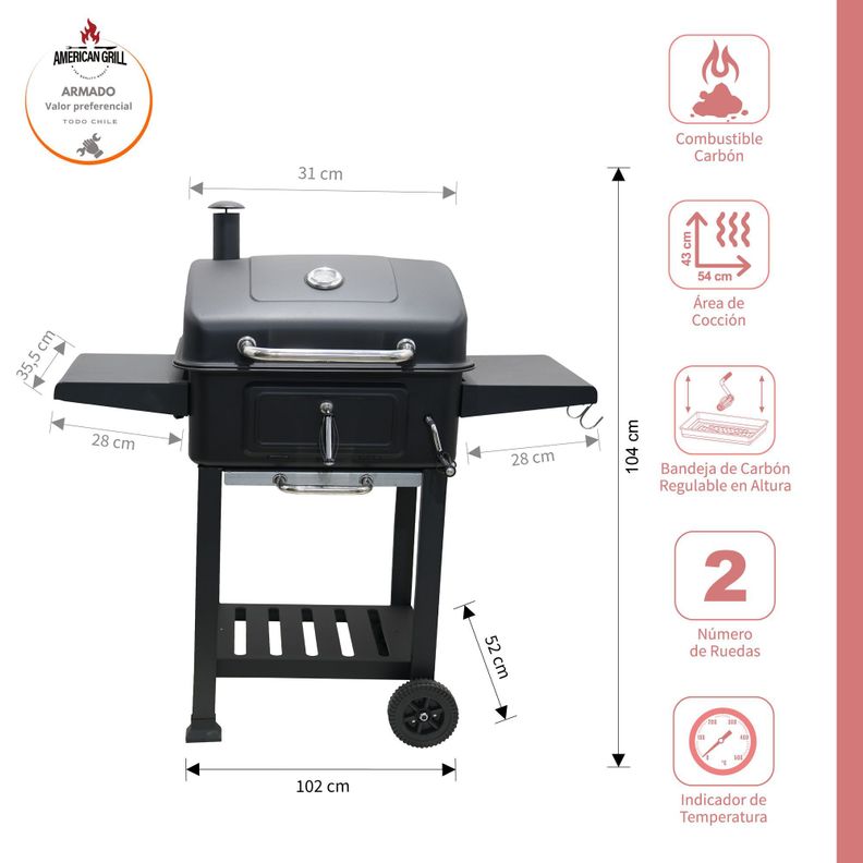 Parrilla a Carbón Chicago Black-1