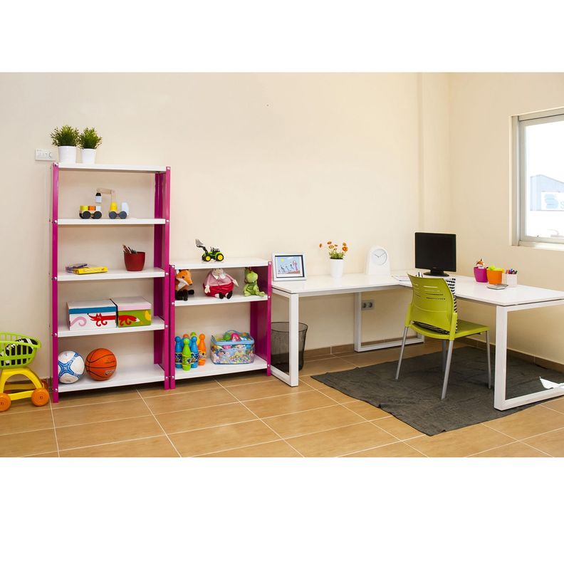 Estantería Habitat Plus 5/300 Rosa/Blanco-4