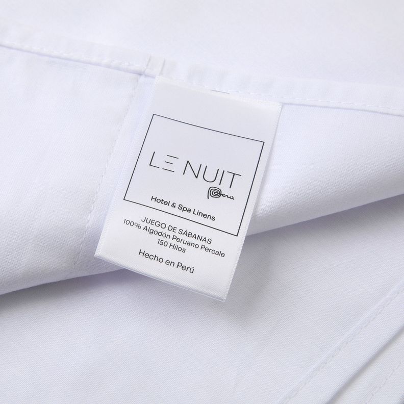 2 Set Sábanas 150 Hilos Algodón Peruano Percale Liso 2 Plazas-2