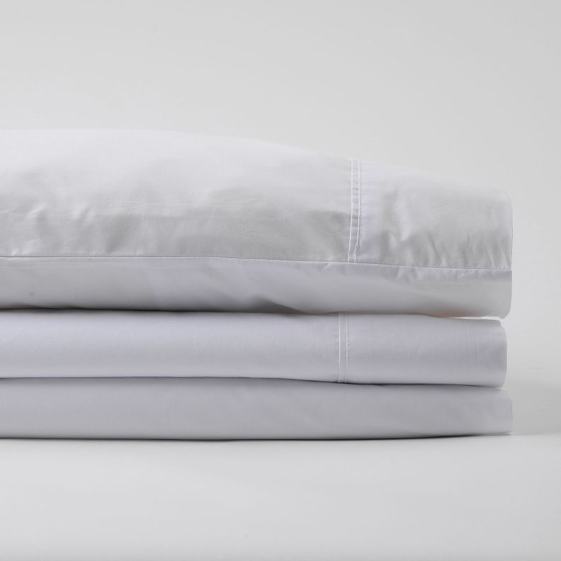 Set Sábanas King 300 Hilos Algodón Pima Peruano Percale Liso Bco-2