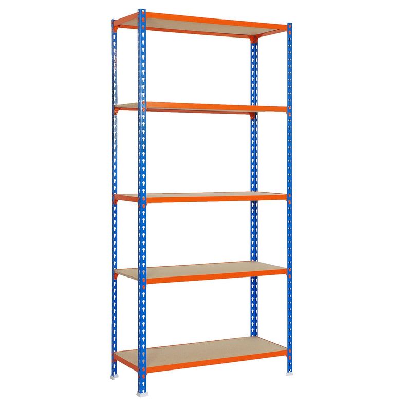Estanteria Maderclick 5/400 Azul/Naranja/Madera-0