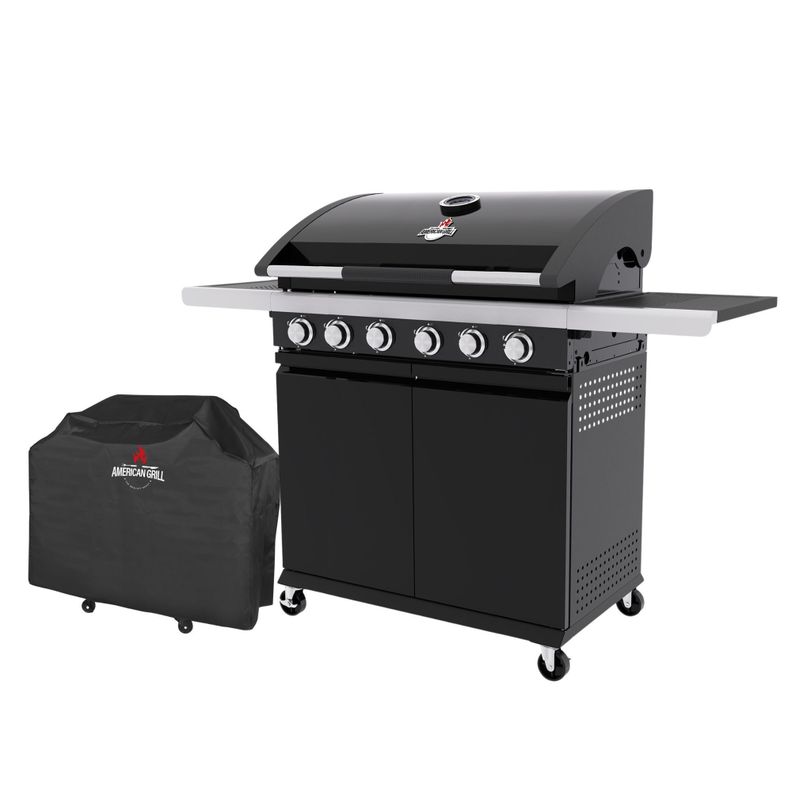 Set Parrilla a Gas 6 Quemadores Texas Black + Funda-0