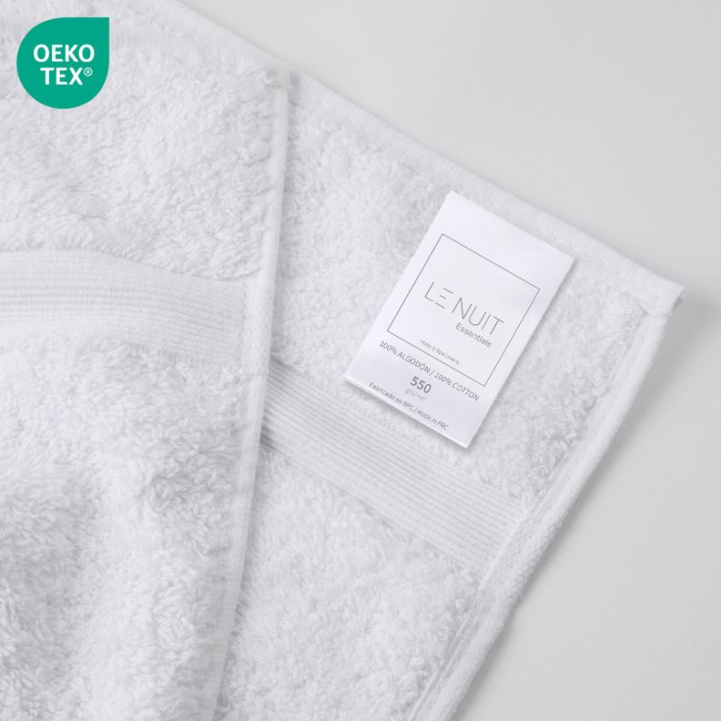 Toalla de Mano 550 grs/mt2 100% Algodón Essentials Blanca-1