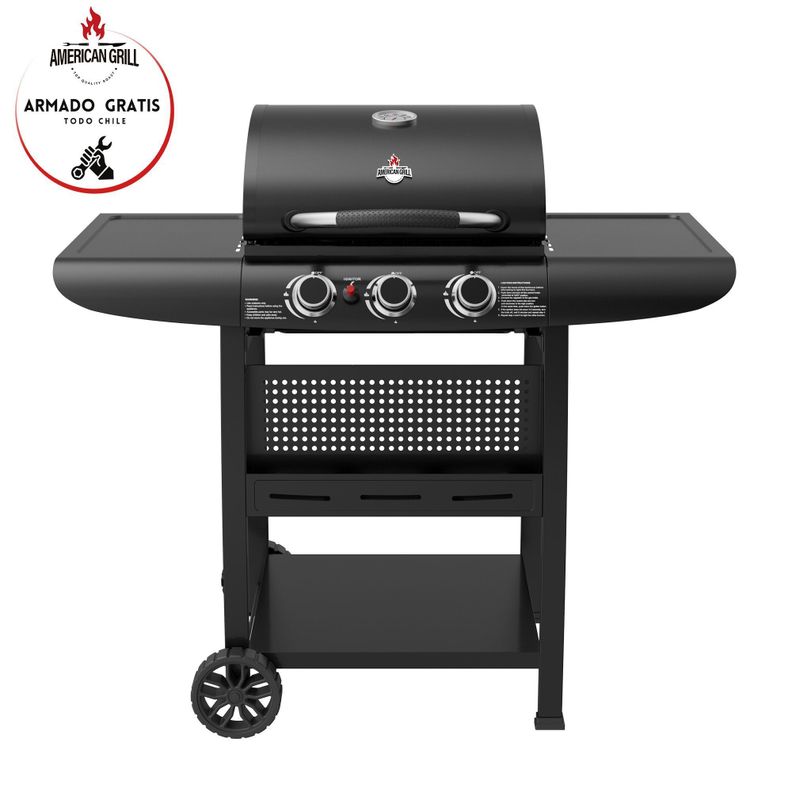 Set Parrilla a Gas 3 Quemadores Kansas Black + Funda-3