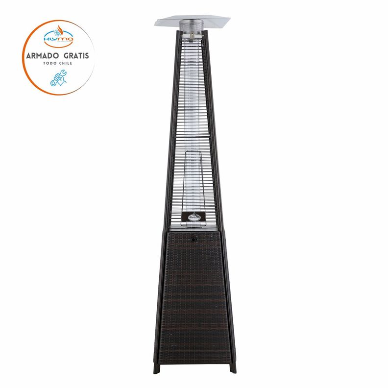 Estufa a Gas Exterior Terraza OBELISK Rattan-3