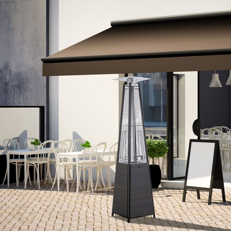 Estufa a Gas Exterior Terraza OBELISK Rattan-4