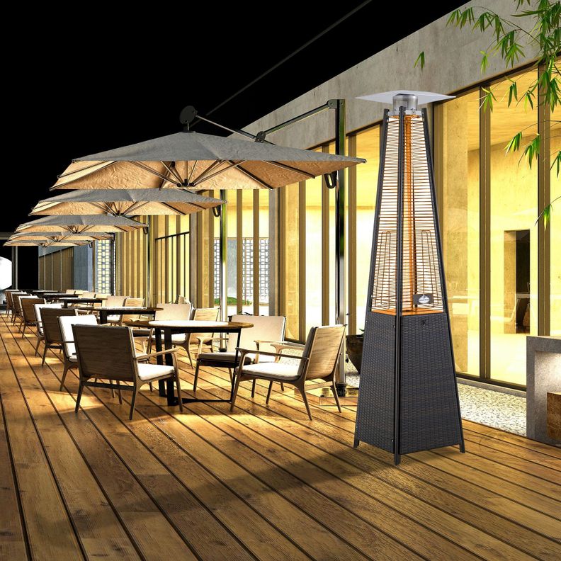 Estufa a Gas Exterior Terraza OBELISK Rattan-6