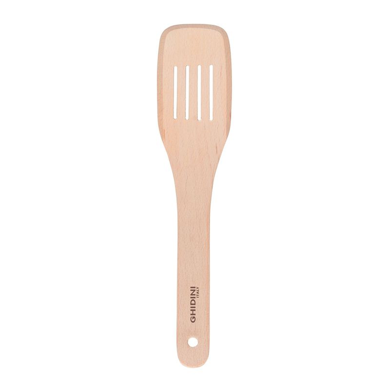 Espatula Ranurada Madera 30cm Cafe Claro