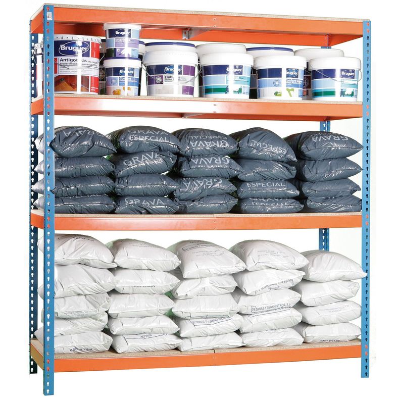 Estantería Ecoforte 1506-4 Chipboard Azul/Naranja-2