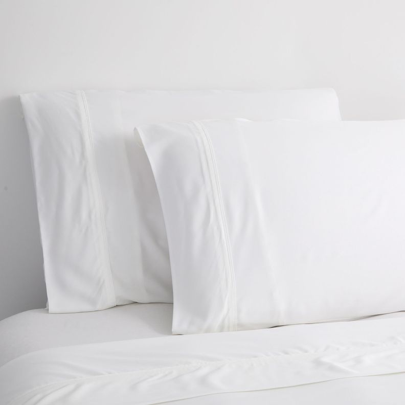 2 Sets Sábanas 1,5 Plazas 100% Bambú 230 Hilos Essentials Liso Blanco-0