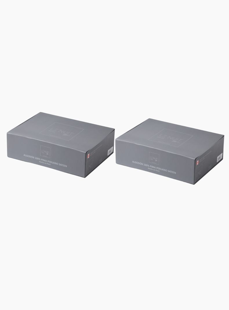 2 Set Sábanas 600 Hilos Algodón Pima Peruano Sateen Liso Blanco 2 Pl-1