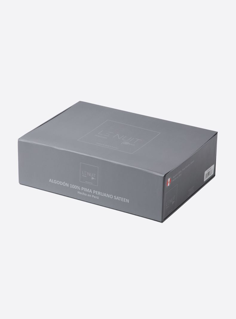 Set Sábanas 600 Hilos Algodón Pima Peruano Sateen Liso Blanco 2 Pl-0