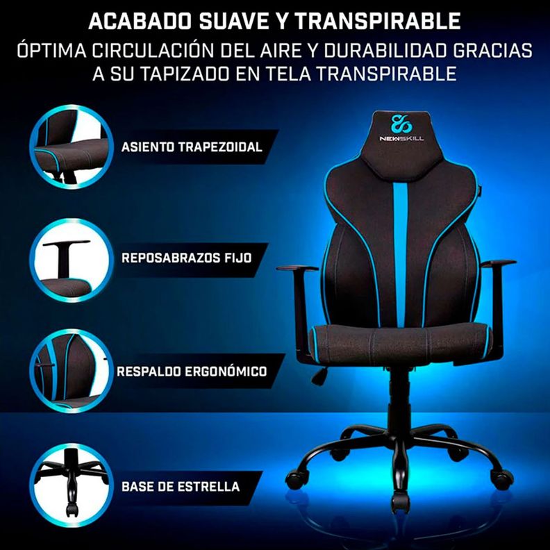 Silla Gamer  Fafnir Azul/Negro-5